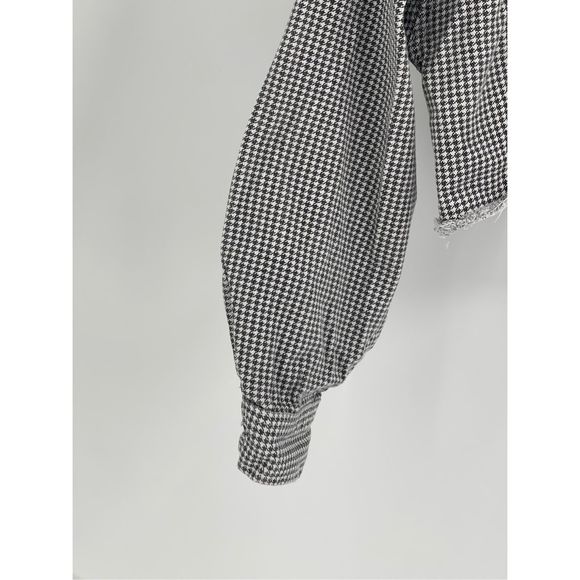 Princess Polly Jacket Cropped Women Size 4 Black White Houndstooth Cut Off Style - Picture 3 of 12